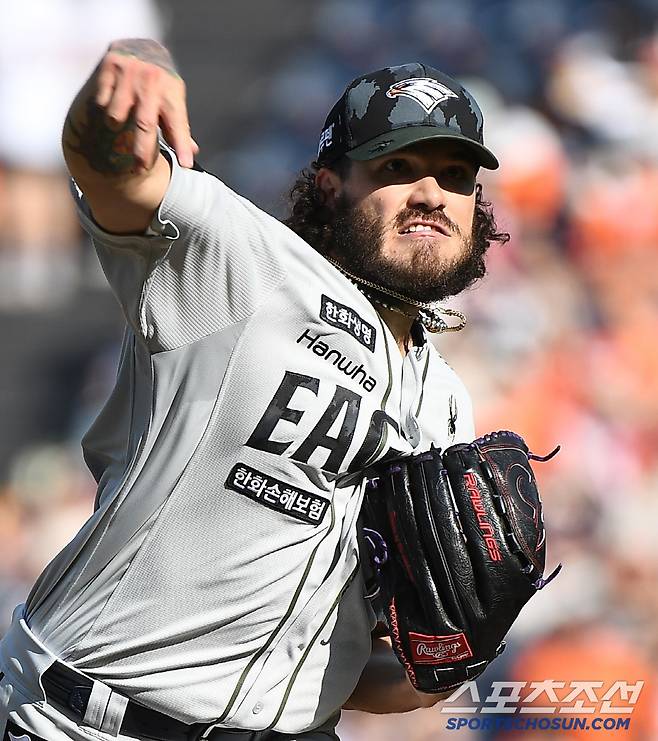 22일 대전 한화생명볼파크에서 열린 키움-한화전. 선발투수 폰세가 투구하고 있다. 대전=정재근 기자 cjg@sportschosun.com/2025.6.22/