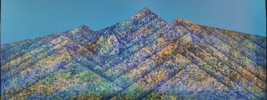 권현칠 작가 '계룡산' (아크릴, 145×56cm)
