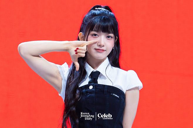 Baby DONT Cry’s Kumi poses for photos during a showcase for the release of the first single, “F Girl,” at Blue Square in central Seoul on June 23. [DANIELA GONZALEZ PEREZ]