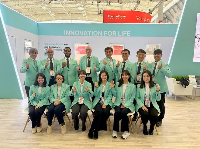 프레스티지바이오파마그룹이 지난 16일(현지시각)부터 나흘 동안 미국 보스턴에서 진행된 바이오USA에 참가했다. 사진은 바이오USA에 참가한 프레스티지바이오파마그룹 관계자. /사진=프레스티지바이오파마그룹