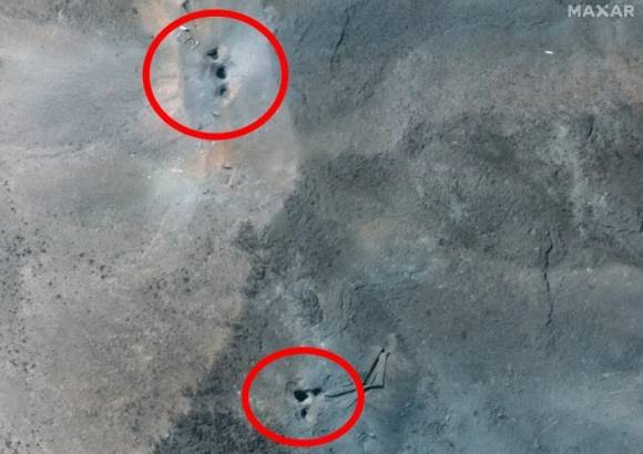 막사 테크놀로지가 공습 다음 날인 22일 촬영한 포르도 핵시설의 사진을 보면 미군이 투하한 GBU-57 벙커버스터 폭탄이 관통한 것으로 추정되는 구멍 6개가 선명하다. 막사 테크놀로지 제공