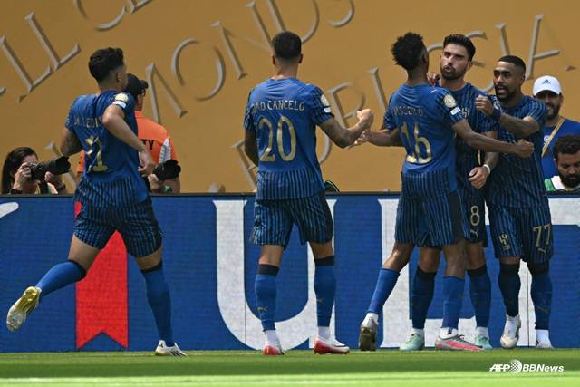 알힐랄의 골 세리머니. /AFPBBNews=뉴스1