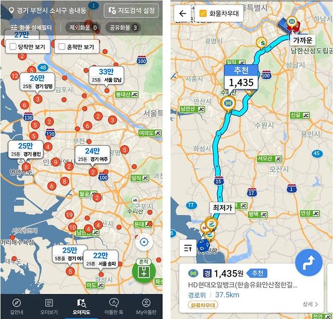 맵퍼스 화물차 전용 내비게이션 앱 '아틀란 트럭'이 출시 4년 만에 누적 가입자 수 18만 명, 누적 길안내 3천 만 건을 돌파했다. 사진=맵퍼스