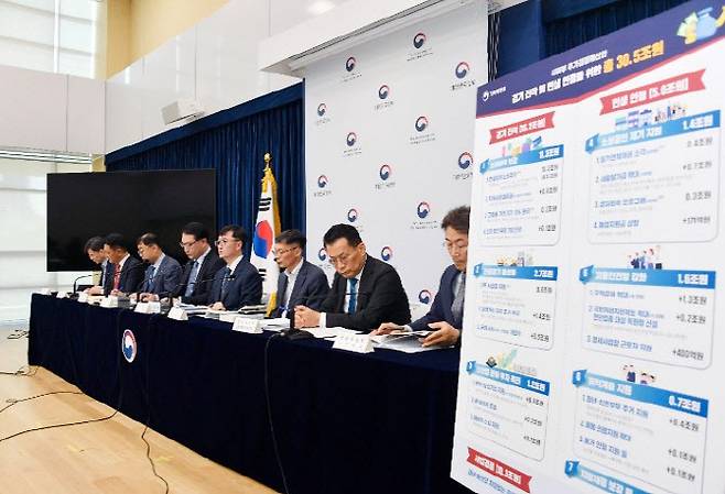 기획재정부 임기근 2차관이 지난 18일 오후 정부세종청사 중앙동에서 열린 '새정부 추가경정예산안 상세 브리핑'에서 주요내용을 발표하고 있다.(사진=기획재정부 제공)