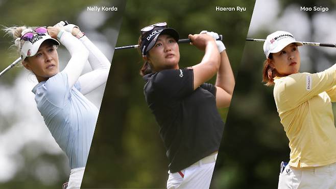 (왼쪽부터) 한화 라이프플러스 인터내셔널 크라운 출전이 유력한 넬리 코다, 유해란 사이고 마오.(사진=대회조직위 제공)