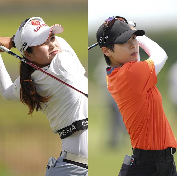 양희영, 김효주, 방신실, 최혜진, 리디아 고, 고진영, 윤이나, 전인지, 넬리 코다, 황유민, 김아림, 박성현, 이정은6, 김세영, 유해란 프로 등이 출전한 2025년 미국여자프로골프(LPGA) 투어 메이저 골프대회 KPMG 위민스 PGA챔피언십에서 최혜진, 이소미 프로가 경기하는 모습이다. 사진제공=2025 PGA of America