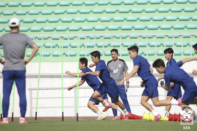 원주에서 진행된 지난 U-22 대표팀 소집훈련 장면. 사진=대한축구협회