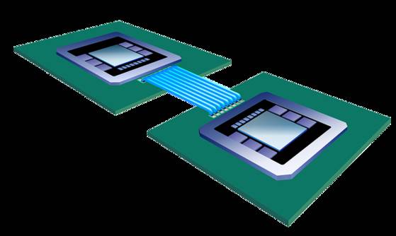 미국 아비세나(Avicena)가 현재 개발 중인 마이크로 LED를 광원으로 활용한 실리콘 포토닉스 광연결 기술. 사진 아비세나