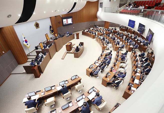 [홍성=뉴시스] 충남도의회, 본회의 진행 모습.  *재판매 및 DB 금지