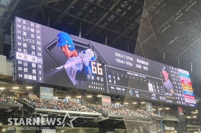 가로 86m, 세로 16m의 에스콘필드 전광판. /사진=필자 제공
