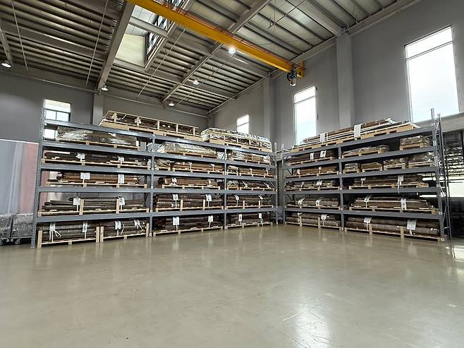 전통건축수리기술진흥재단에 보관된 부재들  [국가유산청 제공. 재판매 및 DB 금지