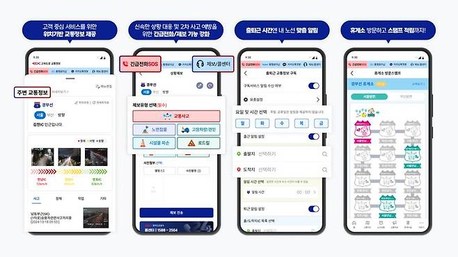 ‘고속도로 교통정보’ 앱 화면. 도로공사 제공