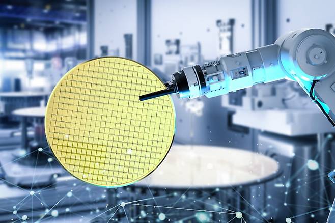 실리콘 웨이퍼를 이용한 3D 렌더링. 사진=게티이미지
