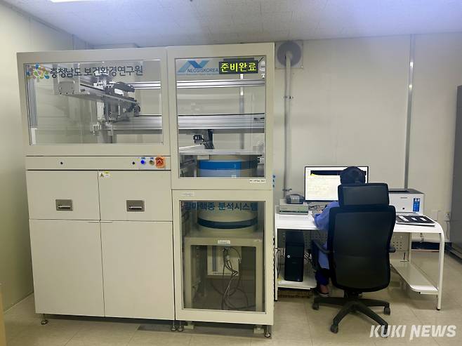 학교급식 검사 모습.