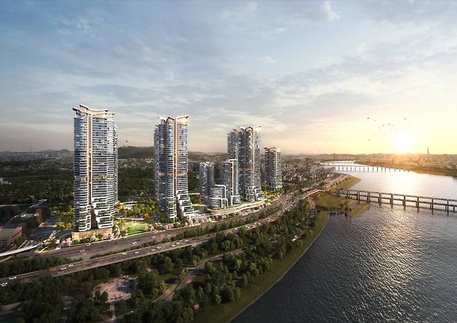 서울 용산구 서빙고동 신동아 아파트 재건축사업이 설계사 선정을 마치면서 시공사 선정 등 후속 절차를 본격 추진할 예정이다. 사진은 청한재 조감도. /사진=해안종합건축사사무소