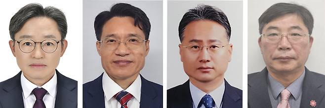 울산시 2025년 하반기 정기인사에서 3급으로 승진한 강기중 정책기획관, 허정완 시민건강국장, 김종화 교통국장, 조용관 종합건설본부장(왼쪽부터). [울산시 제공]