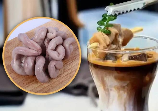중국 쓰촨성 장유시의 한 카페가 판매해 화제가 된 돼지곱창 라테 [출처=사우스차이나모닝포스트(SCMP)]