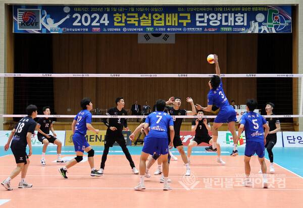 2024년 7월 한국실업배구연맹 단양대회 남자부 국군체육부대-화성시청 결승 경기.
