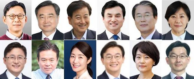 윗줄 왼쪽부터 배경훈 과학기술정보통신부 장관 후보자, 조현 외교부 장관 후보자, 정동영 통일부 장관 후보자, 권오을 국가보훈부 장관 후보자, 유임된 송미령 농림축산식품부 장관. 아래줄 왼쪽부터 김성환 환경부 장관 후보자, 김영훈 고용노동부 장관 후보자, 강선우 여성가족부 장관 후보자, 전재수 해양수산부 장관 후보자, 한성숙 중소벤처기업부 장관 후보자, 국무조정실장에 임명된 윤창렬 LG글로벌 전략개발원장 ⓒ대통령실