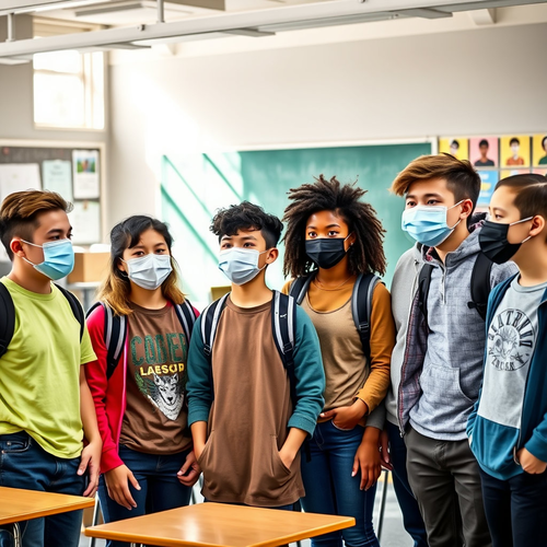 톡톡 과학 - 바이러스를 거르는 마스크의 비밀은? (AI로 이미지 생성)