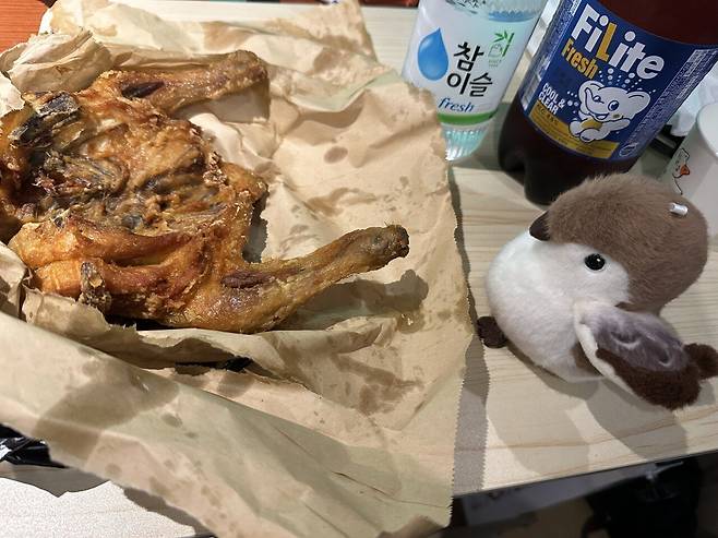 저녁으로 옛날통닭에 소맥 먹짹