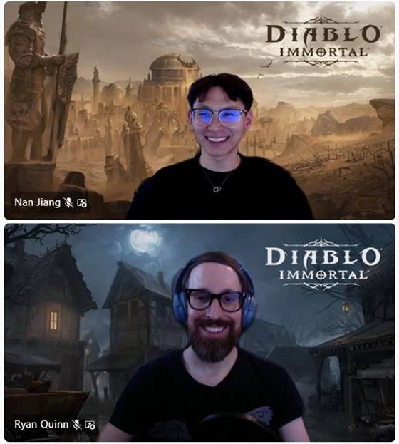 라이언 퀸 선임 내러티브 디자이너(하)와 낸 지안 선임 게임 디자이너