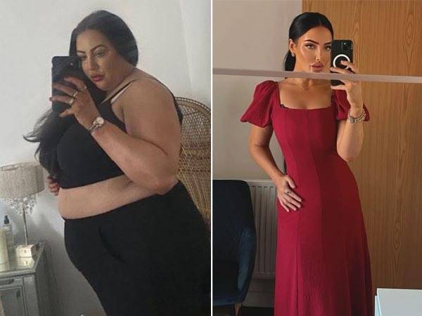 한나 마이의 다이어트 전(왼)과 후(오). /사진=데일리메일