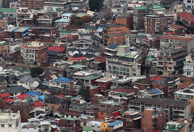 서울의 한 빌라 밀집지역 전경. 연합뉴스