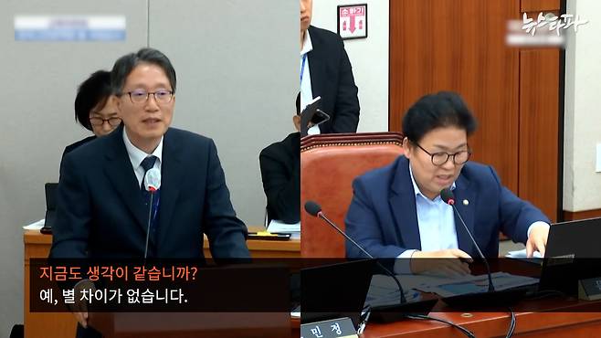 김낙년 한국학중앙연구원장이 지난해 10월 국회 국정감사에 출석해 질문에 답변하고 있다.
