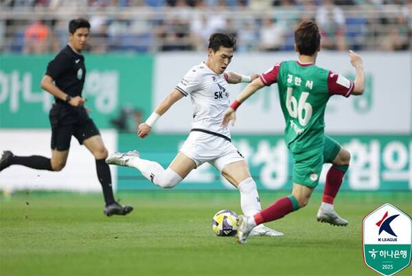 27일 저녁 대전월드컵경기장에서 열린 대전하나시티즌과 제주SK의 K리그1 2025 21라운드 경기 (사진=한국프로축구연맹)