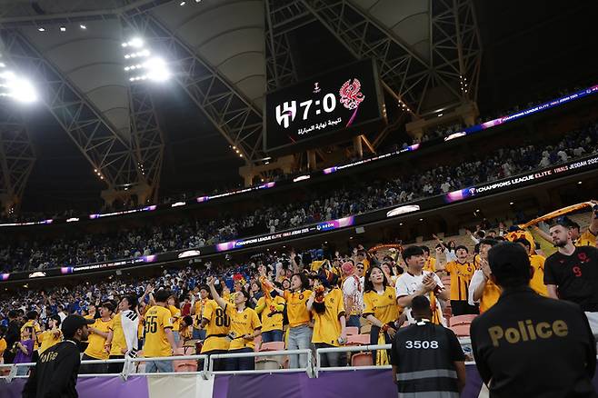 2024-2025 AFC 챔피언스리그 엘리트 8강전에서 알 힐랄에 0-7로 패한 광주. 사진 | 한국프로축구연맹