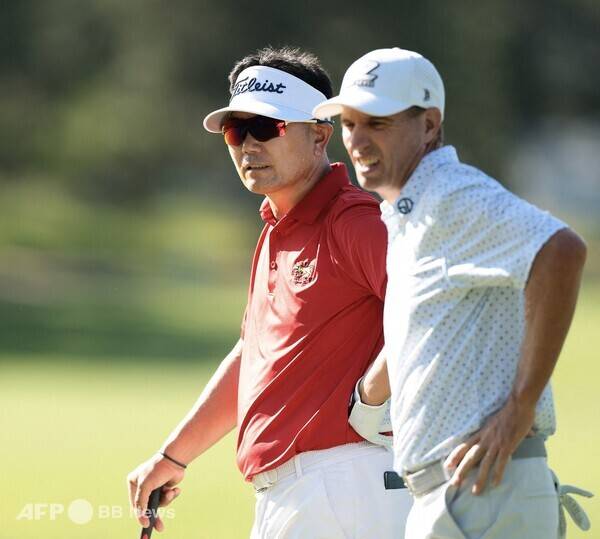 2025년 미국프로골프(PGA) 챔피언스투어 메이저 대회인 제45회 US 시니어 오픈 챔피언십에 출전한 양용은 프로가 1라운드에서 경기하는 모습이다. 사진제공=ⓒAFPBBNews = News1