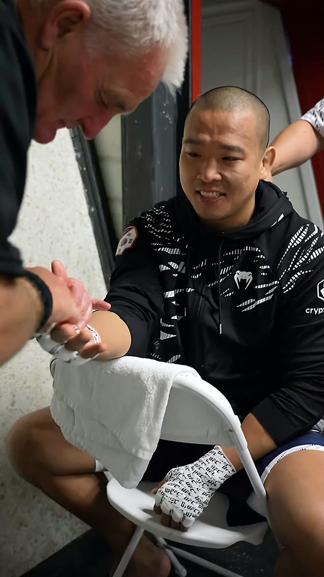 박준용이 2025년 6월 아제르바이잔 바쿠 크리스털 홀에서 UFC on ABC 8 제5경기 출전을 준비하고 있다. 사진=TKO