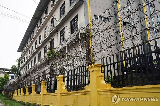 캄보디아의 한 사기 작업장 건물 [로이터 연합뉴스 자료사진. 재판매 및 DB 금지]
