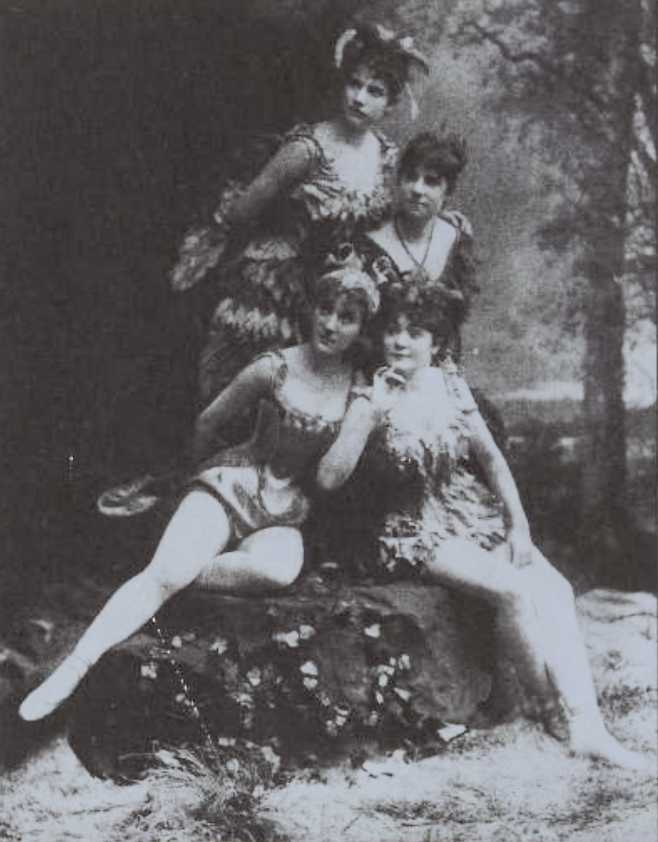 1866년 9월 뉴욕 니블로스 가든에서 초연된 브로드웨이 최초 뮤지컬 ‘더 블랙 크룩’ 포스터와 이 공연에 우연히 출연하게 된 프랑스 발레단원들(사진 위쪽부터). 위키피디아 커먼즈