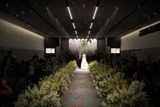 서울여성플라자 내 기존 국제회의장을 전면 리모델링해 조성한 피움서울 예식장 내부. [사진 서울시]