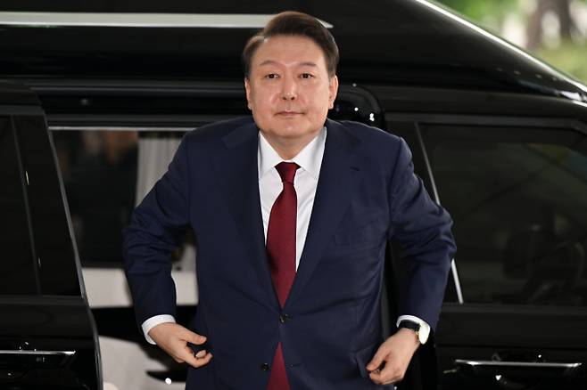 사진은 28일 서울 서초구 서울고검에 출석하는 윤석열 전 대통령. /사진=뉴시스(공동취재단)
