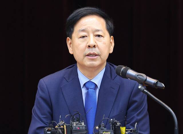 구윤철 부총리 겸 기획재정부 장관 후보자가 29일 서울 중구 예금보험공사 대강당에서 열린 기자간담회에서 발언하고 있다. 연합뉴스