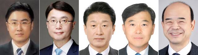 이재명 대통령은 29일 법무부·과학기술정보통신부·산업통상자원부·보건복지부·국토교통부 등 5개 부처에 대한 차관급 인사를 단행했다. 왼쪽부터 이진수 신임 법무부 차관, 류제명 신임 과기부 제2차관, 이호현 신임 산업부 제2차관, 이형훈 신임 복지부 제2차관, 이상경 신임 국토부 제1차관. 연합뉴스