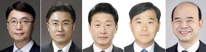 왼쪽부터 류제명 과학기술정보통신부 2차관, 이진수 법무부 차관, 이호현 산업통상자원부 2차관, 이형훈 보건복지부 2차관, 이상경 국토교통부 1차관./사진=대통령실 제공