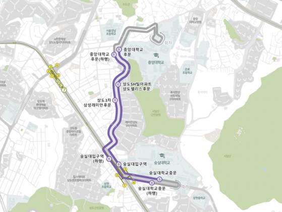 Dongjak District's self-driving bus route [SEOUL METROPOLITAN GOVERNMENT]