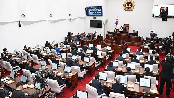 제주도의회 본회의 모습.