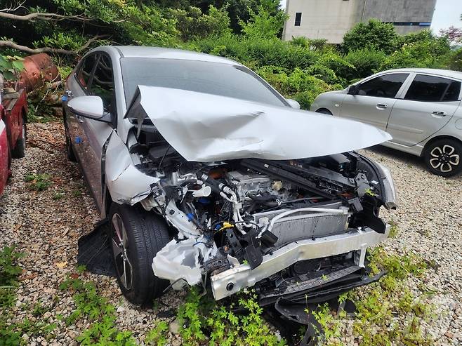 전남 여수시청 비서실장이 몰다 사고낸 관용차.(독자 제공. 재판매 및 DB 금지)