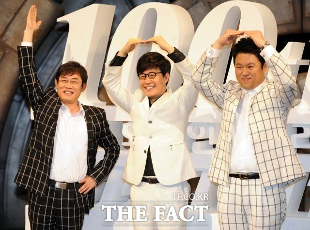 10여년의 긴 무명시절을 거친 이경규의 필살기 캐릭터는 '버럭 개그' '깐족 개그'로, 그가 뒤늦게 예능 방송인으로 성공한 비결이 됐다. 왼쪽부터 이경규,김성주,김구라. /더팩트 DB