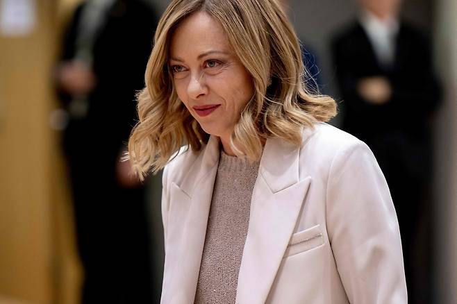 유럽 극우의 상징으로 여겨지는 조르자 멜로니 이탈리아 총리. /연합뉴스