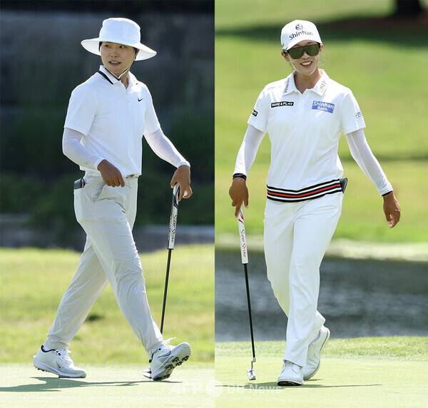 2025년 미국여자프로골프(LPGA) 투어 2인 1조 팀 경기인 다우 챔피언 우승을 차지한 이소미, 임진희 프로가 최종라운드에서 경기하는 모습이다. 사진제공=ⓒAFPBBNews = News1 (사진을 무단으로 사용하지 마십시오)