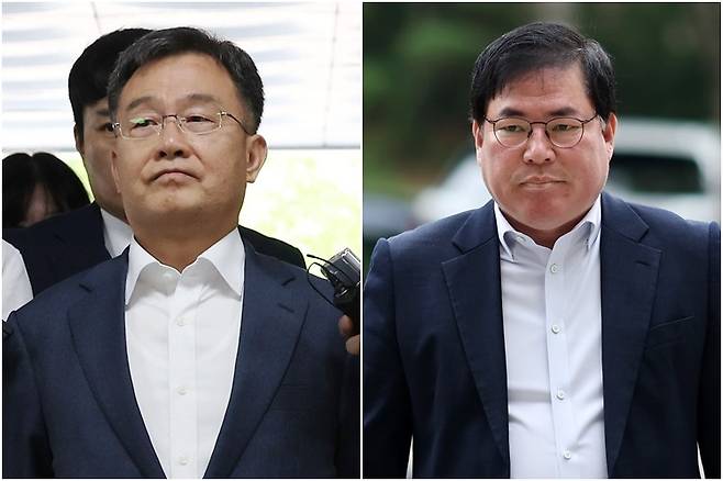 대장동 개발사업 민간업자들에 대한 1심 선고가 오는 10월로 확정됐다. 김만배(좌측), 유동규. 연합뉴스