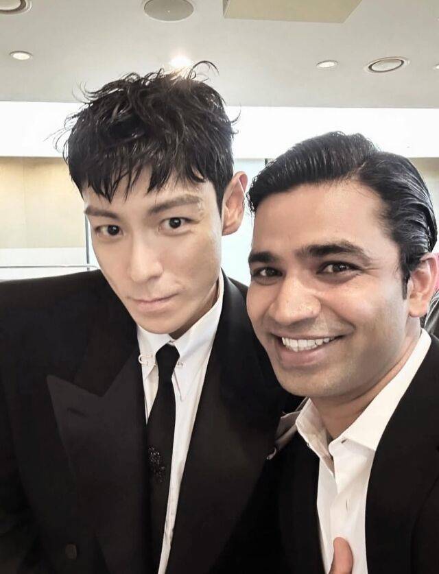 그룹 빅뱅 출신 탑(왼쪽)과 인도 출신 배우 아누팜 트리파티 / 탑 인스타그램