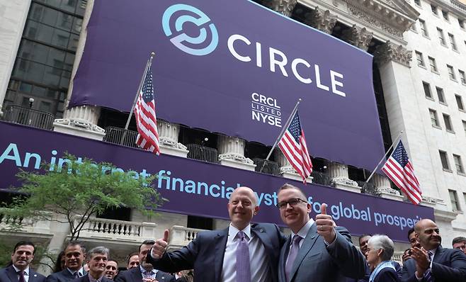 6월5일 세계 최대 스테이블코인 발행사인 '서클(CIRCLE)'이 뉴욕증권거래소(NYSE) 상장에 성공했다. ⓒREUTERS