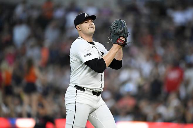 디트로이트 스쿠발이 30일 미네소타전에서 7회초를 막은 뒤 기뻐하고 있다. AP연합뉴스